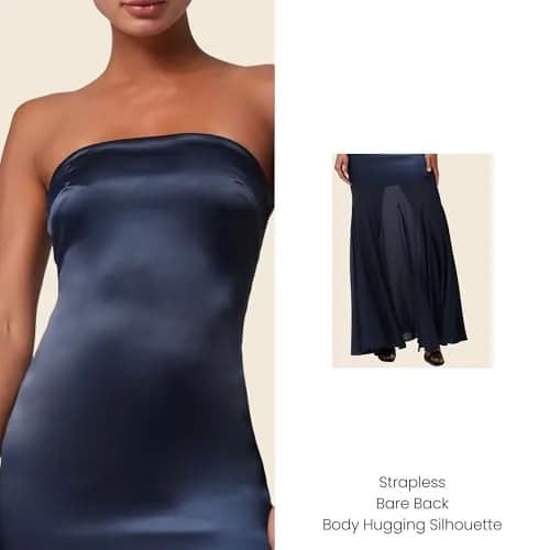 Lulus Hannah Satin Chiffon Women's Formal Maxi Dress, Navy, Extra Small | Elegant evening gown with luxurious fabric thumbnail 2
