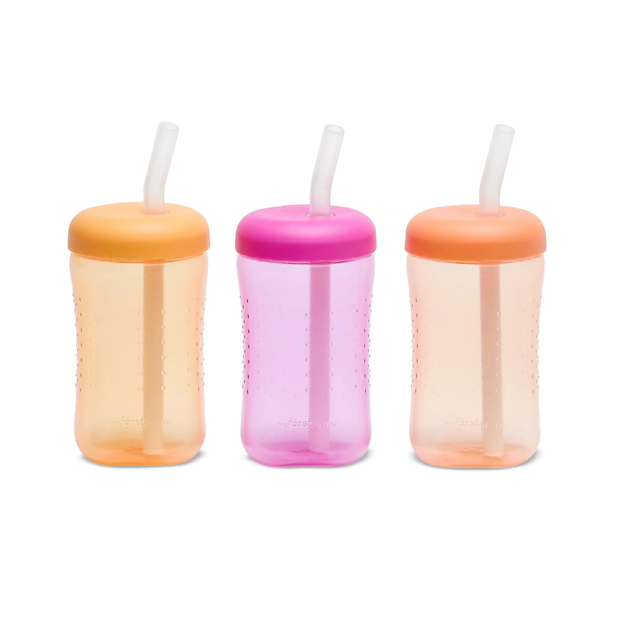 The First Years Squeeze & Sip Toddler Straw Cups - 210ml (7 Fl Oz) - 3 Count | Spill-Proof Training for Babies 6+ Months - main product image