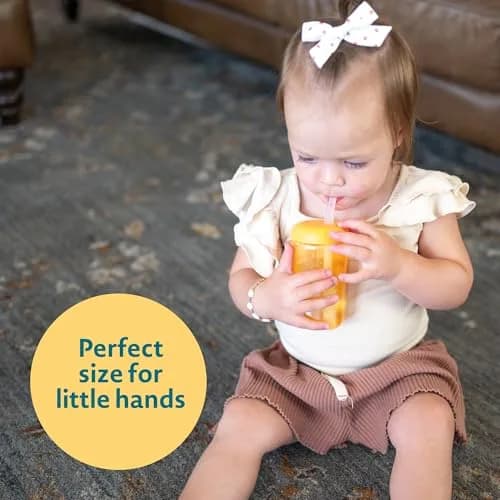 The First Years Squeeze & Sip Toddler Straw Cups - 210ml (7 Fl Oz) - 3 Count | Spill-Proof Training for Babies 6+ Months thumbnail 4
