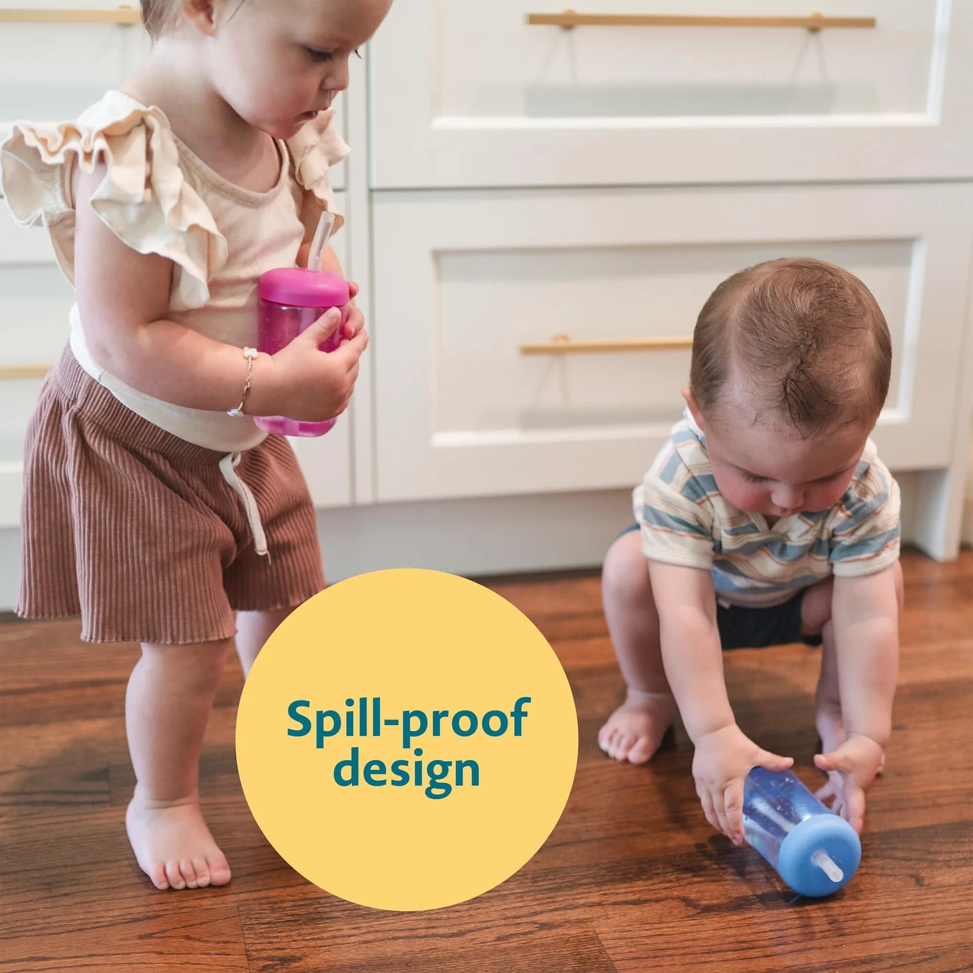 The First Years Squeeze & Sip Toddler Straw Cups - 210ml (7 Fl Oz) - 3 Count | Spill-Proof Training for Babies 6+ Months - view 6