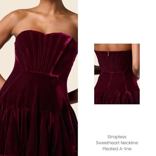 Lulus Zarae Corset Velvet Women's Cocktail Mini Dress, Merlot, Small | Flirty, Party-Ready Velvet Mini Dress thumbnail 2