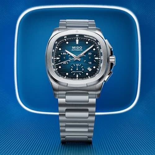 MIDO Multifort TV Chronograph Swiss Automatic Watch for Men | Blue Dial, 41.2x42mm Stainless Steel Case & Bracelet thumbnail 5