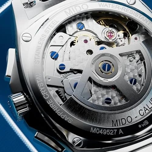 MIDO Multifort TV Chronograph Swiss Automatic Watch for Men | Blue Dial, 41.2x42mm Stainless Steel Case & Bracelet thumbnail 6