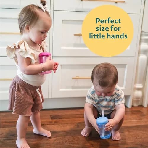 The First Years Squeeze & Sip Straw Cups - 200ml (7 Fl Oz) - 3 Count | Spill-Proof Training for Toddlers 6+ Months thumbnail 4