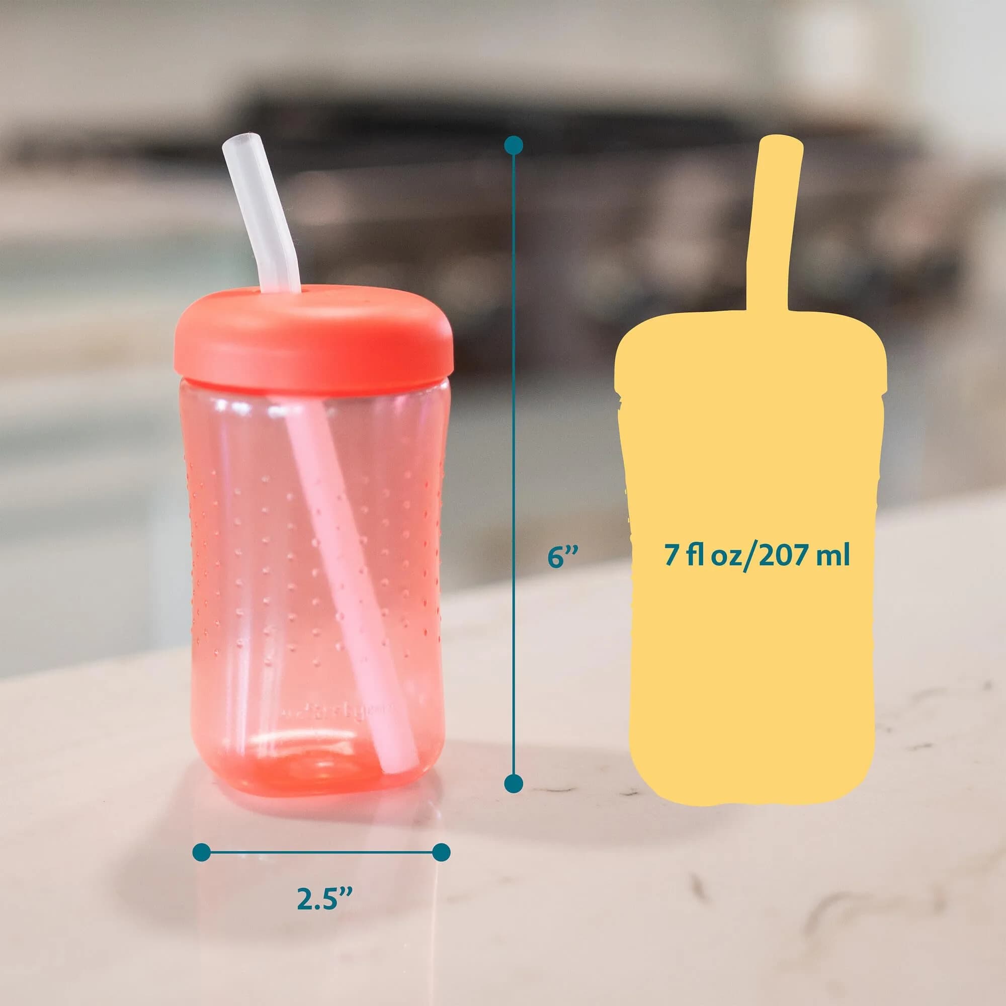 The First Years Squeeze & Sip Straw Cups - 200ml (7 Fl Oz) - 3 Count | Spill-Proof Training for Toddlers 6+ Months - view 5
