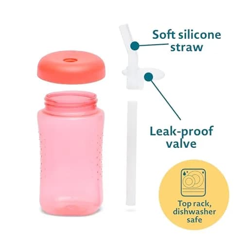 The First Years Squeeze & Sip Straw Cups - 200ml (7 Fl Oz) - 3 Count | Spill-Proof Training for Toddlers 6+ Months thumbnail 7
