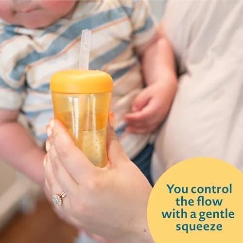 The First Years Squeeze & Sip Straw Cups - 200ml (7 Fl Oz) - 3 Count | Spill-Proof Training for Toddlers 6+ Months thumbnail 3