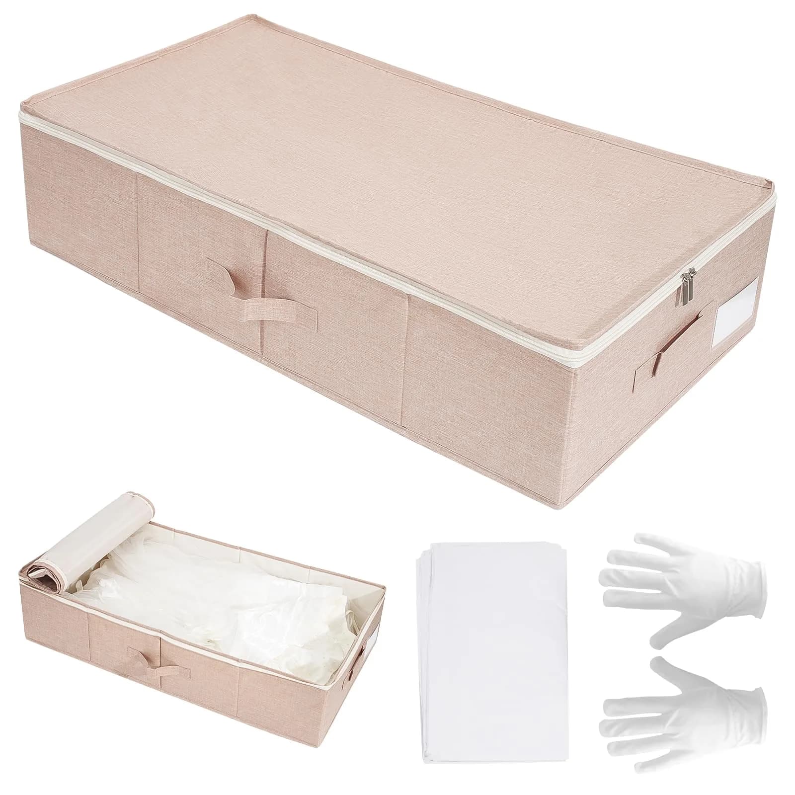 Dawutian Wedding Dress Storage Box, Pink | Professional Preservation & Dust-Free Storage (29.9in x 15.7in x 7in) - main product image