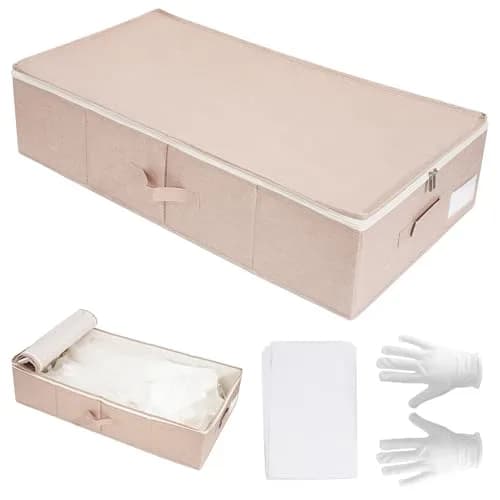 Dawutian Wedding Dress Storage Box, Pink | Professional Preservation & Dust-Free Storage (29.9in x 15.7in x 7in) thumbnail 1