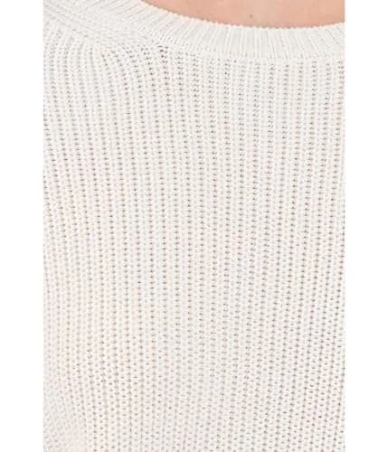525 America Womens Emma Crew Neck Shaker Sweater Chalk XL | Classic Cotton Knit thumbnail 5