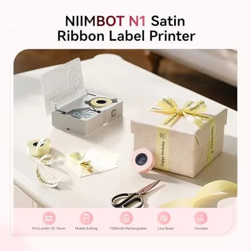 NIIMBOT N1 Bluetooth Thermal Transfer Label Printer White | Portable Label Maker Machine with Tape thumbnail 2