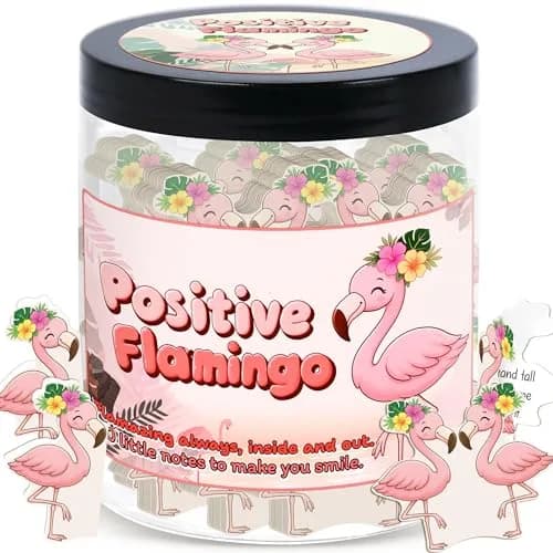 DEARMINE Positive Flamingo Jar | 60 Daily Affirmation Cards for Women & Friends - main product image