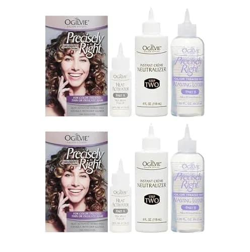 OGILVIE Precisely Right Professional Conditioning Perm Kit for Men & Women | Color-Treated, Thin, Delicate Hair | Heat-Activated, Drip Guard (100-120c) thumbnail 1