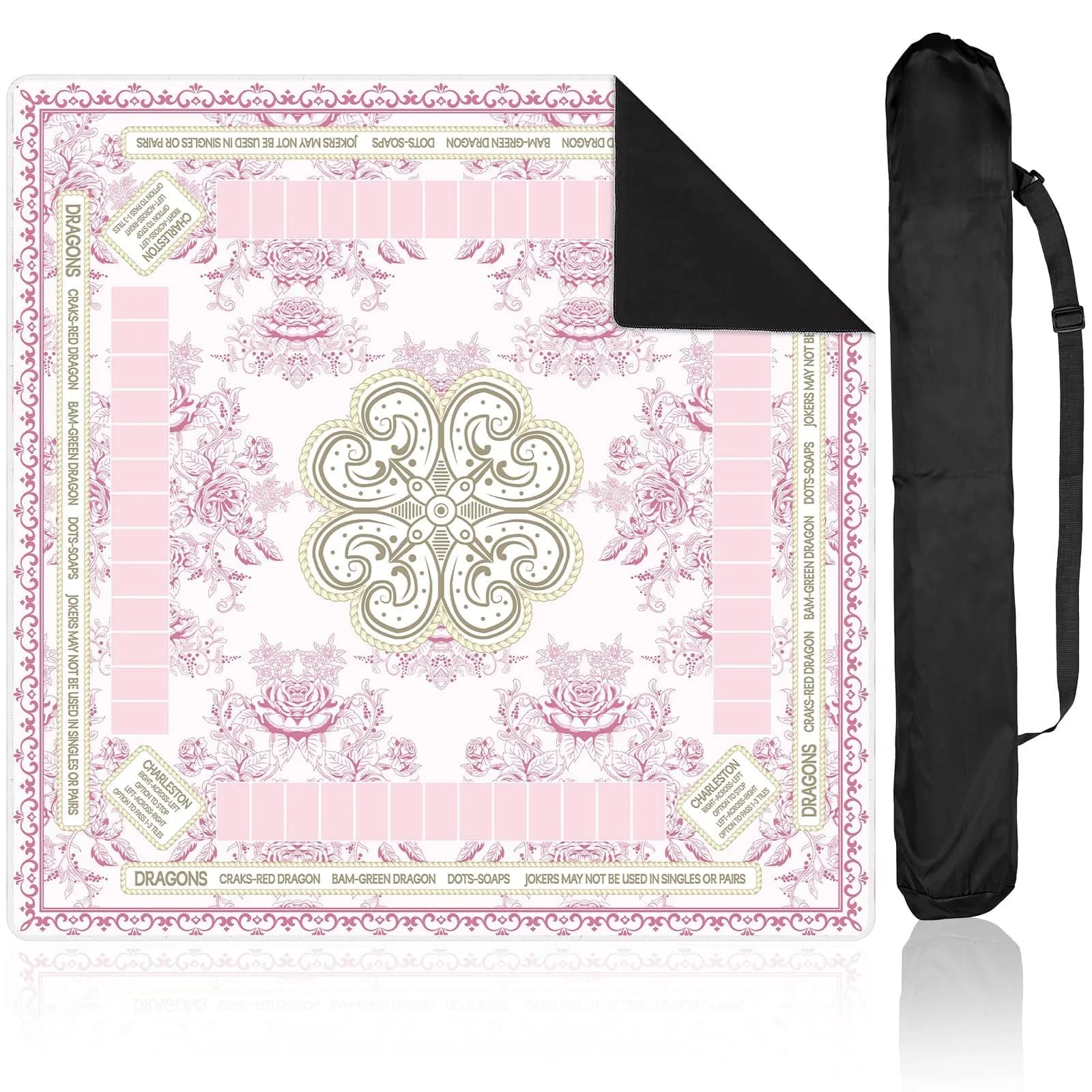 party greeting Chinoiserie Mahjong Mat 31.5 x 31.5 Inches | Anti Slip & Noise Reduction (70-120 chars)