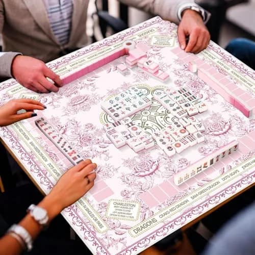 party greeting Chinoiserie Mahjong Mat 31.5 x 31.5 Inches | Anti Slip & Noise Reduction (70-120 chars) thumbnail 5
