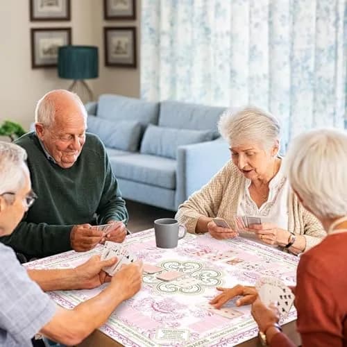 party greeting Chinoiserie Mahjong Mat 31.5 x 31.5 Inches | Anti Slip & Noise Reduction (70-120 chars) thumbnail 6