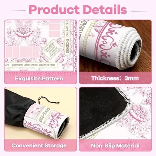 party greeting Chinoiserie Mahjong Mat 31.5 x 31.5 Inches | Anti Slip & Noise Reduction (70-120 chars) thumbnail 3