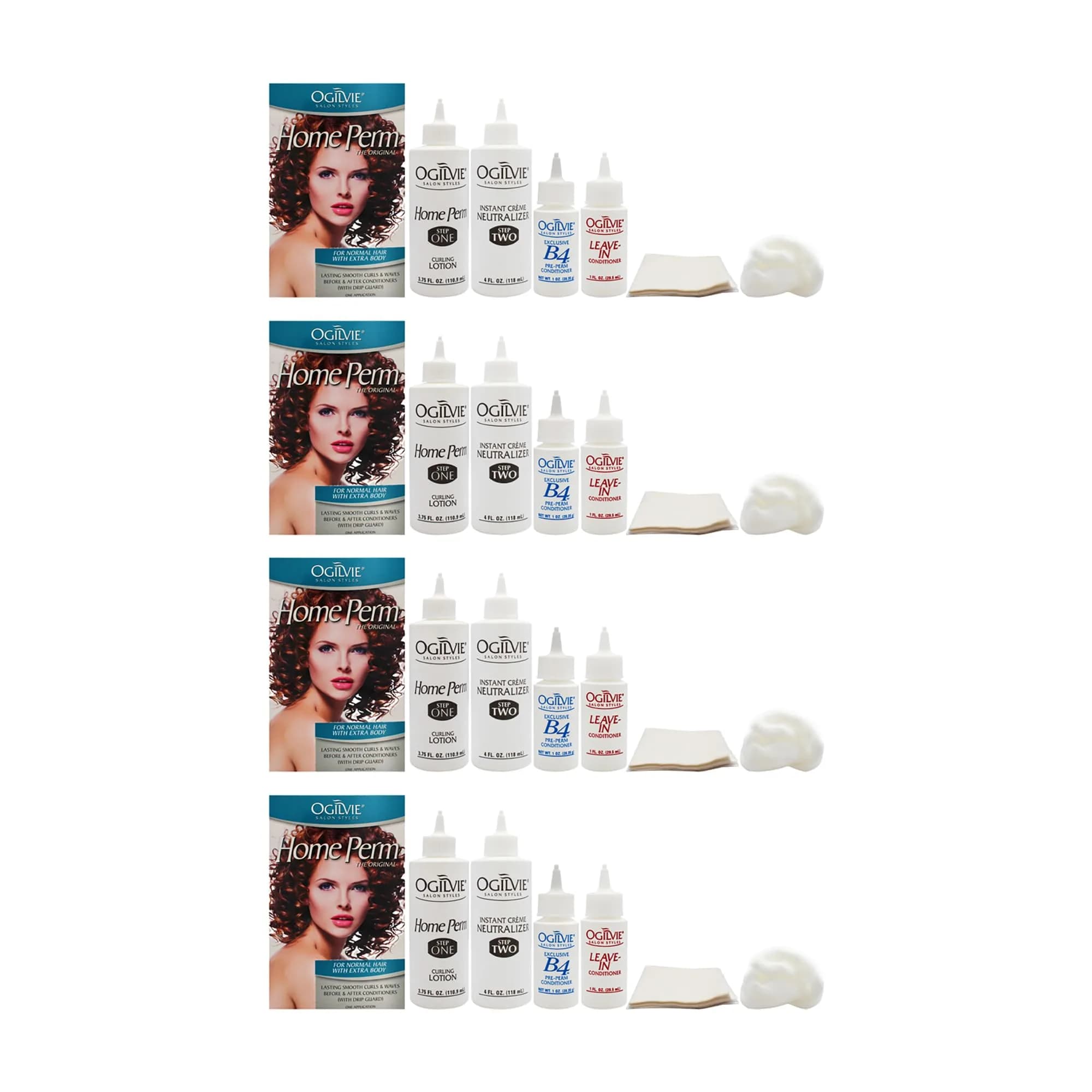 OGILVIE Salon Styles Home Perm The Original 4 Pc | Extra Body, Lasting Curls & Waves for Color Treated, Normal Hair