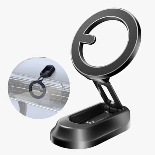 NEEWER Magnetic Phone Holder for Car, Dual Sided Magnet Cell Phone Mount Compatible with MagSafe iPhone, Car Stand Accessories for Dash Windshield Navigation Glass Gym Video Recording (82x60x23mm) thumbnail 1