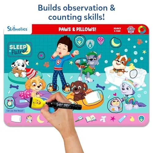 Skillmatics Search and Find PAW Patrol Edition Activity Mats | 6 Wipe-Clean Mats, 2 Markers, 1 Duster, 1 Certificate thumbnail 4