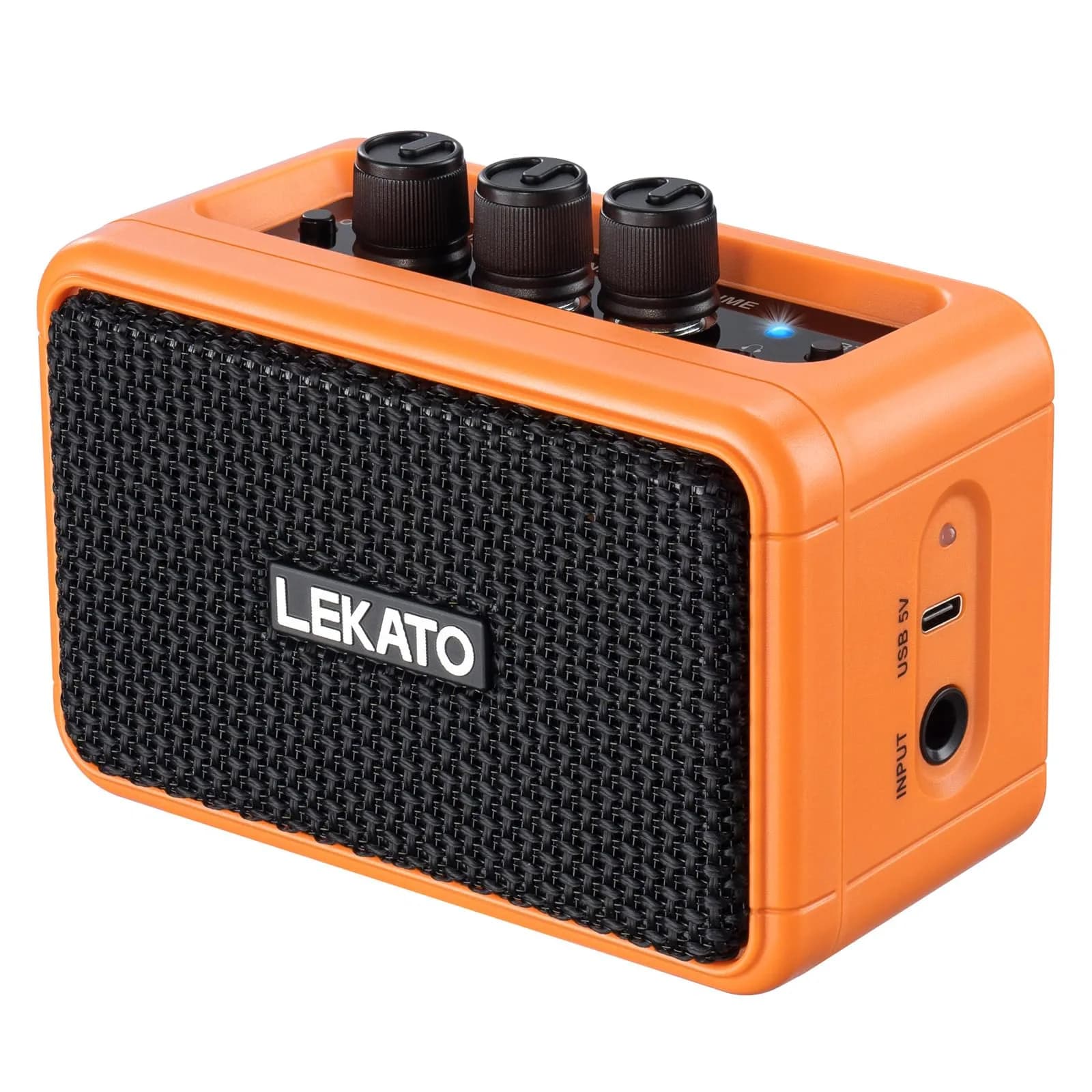 LEKATO AG-04 Mini Guitar Amplifier 5W (Orange) | Portable Bluetooth Amp for Practice & Travel — Orange
