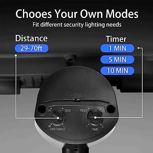 AWSENS Upgraded 3 Head LED Security Lights with Motion Sensor, 3800LM 40W 5000K Daylight White, 2-Pack Black | ETL Water Resistant Outdoor Floodlight thumbnail 5