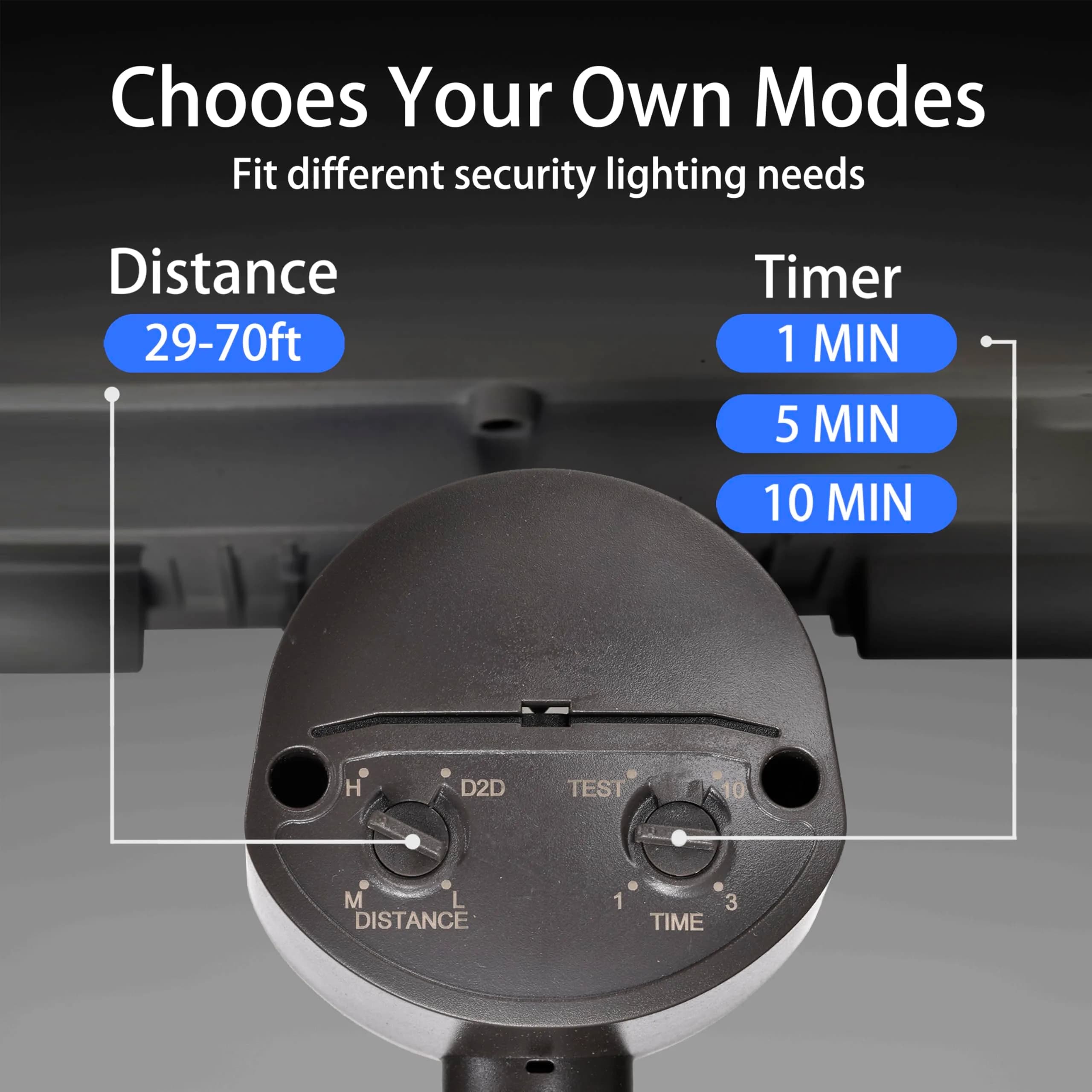 AWSENS Upgraded 3 Head LED Security Lights with Motion Sensor, 3800LM 5000K Daylight White, 40W, ETL Water Resistant, 2-Pack Bronze | Motion Activated Flood Light - view 4