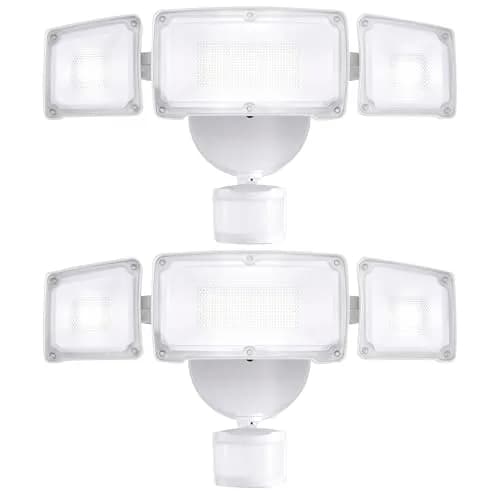 AWSENS Upgraded 3 Head LED Security Lights with Motion Sensor, 3800LM 40W Daylight White, 2-Pack | ETL Water Resistant Outdoor Floodlight thumbnail 1