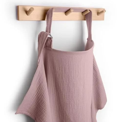 Comfy Cubs Muslin Nursing Cover Mauve | Soft & Breathable Baby Nursing Scarf with Adjustable Neck Strap - Portable, Lightweight & Privacy Breast Feeding Cover thumbnail 1