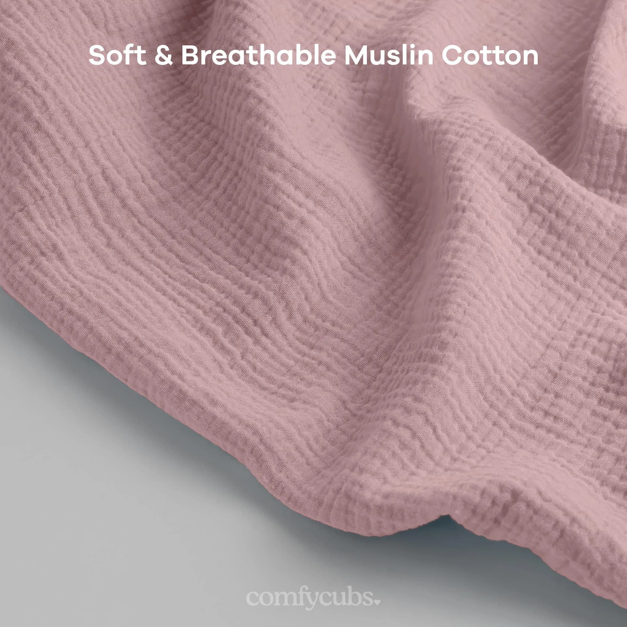 Comfy Cubs Muslin Nursing Cover Mauve | Soft & Breathable Baby Nursing Scarf with Adjustable Neck Strap - Portable, Lightweight & Privacy Breast Feeding Cover - view 4
