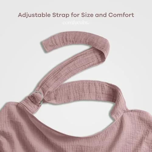 Comfy Cubs Muslin Nursing Cover Mauve | Soft & Breathable Baby Nursing Scarf with Adjustable Neck Strap - Portable, Lightweight & Privacy Breast Feeding Cover thumbnail 3