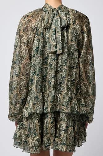 Lulus Casey Mock Neck Floral Mini Dress, Emerald Floral | Boho-Chic, Lightweight Polyester, Perfect for Spring & Summer (70-120 chars) thumbnail 2