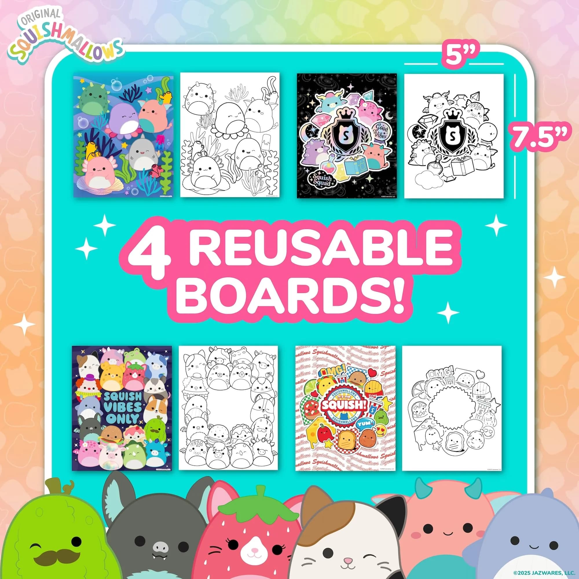 Original Squishmallows Aqua Art Pad | Mess-Free Water Reveal Art Kit (4 Pages, 6x7.5 in.) - view 6