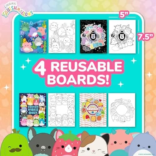 Original Squishmallows Aqua Art Pad | Mess-Free Water Reveal Art Kit (4 Pages, 6x7.5 in.) thumbnail 6