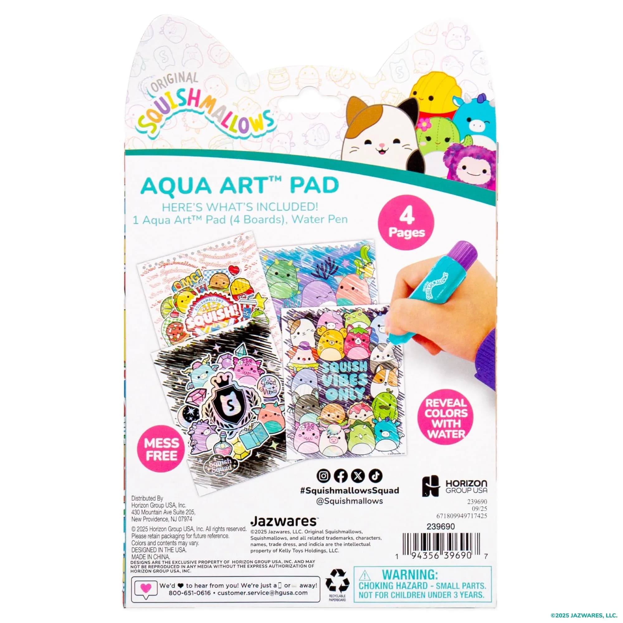 Original Squishmallows Aqua Art Pad | Mess-Free Water Reveal Art Kit (4 Pages, 6x7.5 in.) - view 7