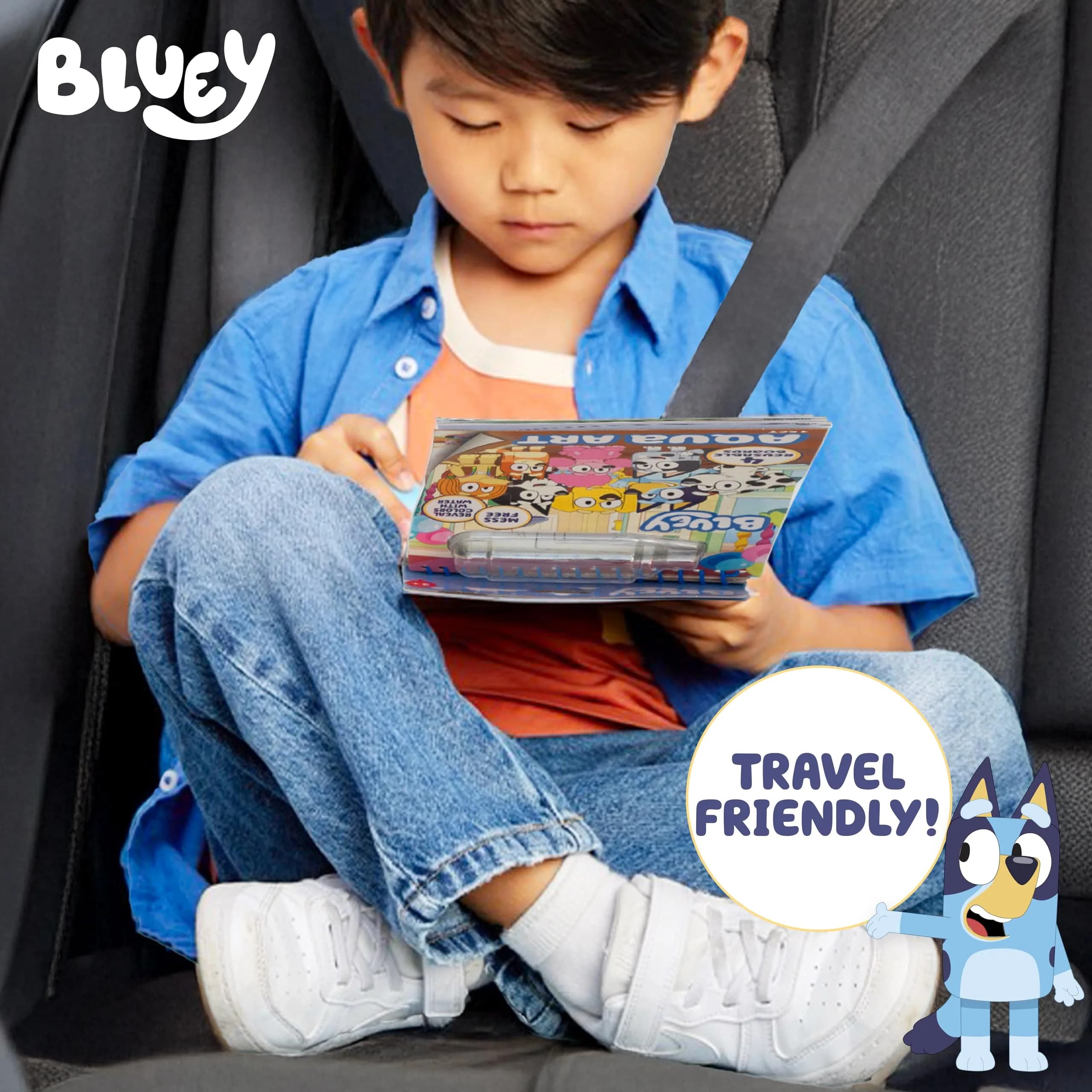 Bluey Aqua Art – Friends Forever Mess-Free Water Reveal Pad with Bluey-Shaped Brush Pen (6" x 7.5", 4 Pages) - view 4