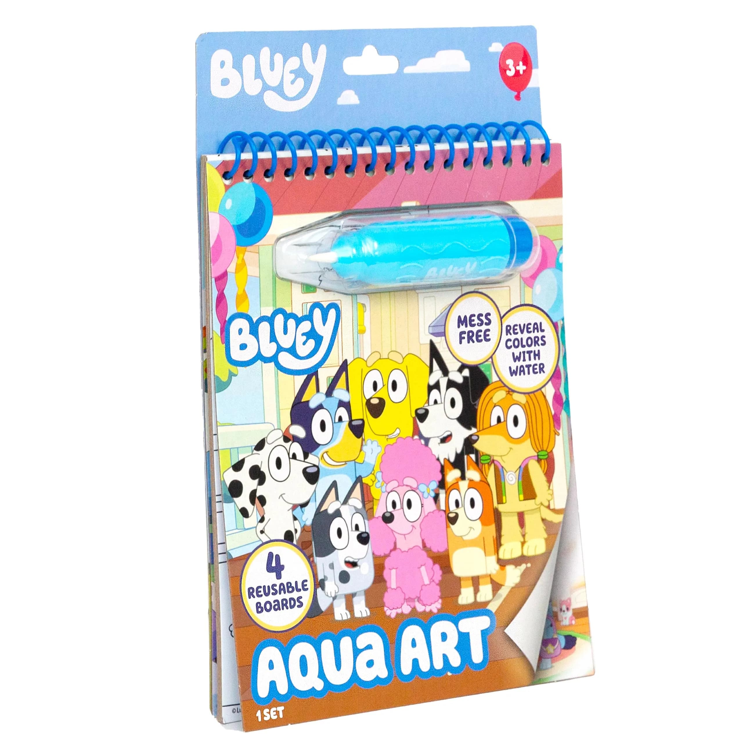 Bluey Aqua Art – Friends Forever Mess-Free Water Reveal Pad with Bluey-Shaped Brush Pen (6" x 7.5", 4 Pages) - view 7