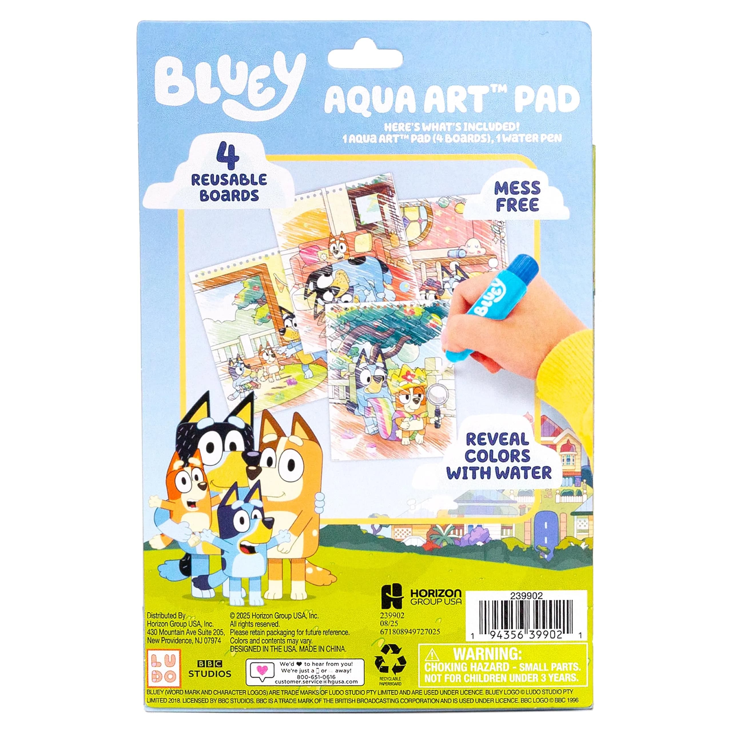 Bluey Aqua Art – Friends Forever Mess-Free Water Reveal Pad with Bluey-Shaped Brush Pen (6" x 7.5", 4 Pages) - view 8