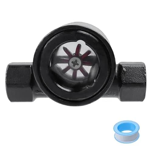 Antrader DN15 1/2" NPT Female Carbon Steel Sight Water Flow Indicator Black | Water Quality Meter for Industrial Use thumbnail 1