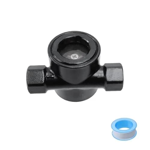 Antrader DN15 1/2" NPT Female Carbon Steel Sight Water Flow Indicator Black | Water Quality Meter for Industrial Use thumbnail 6