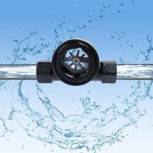 Antrader DN15 1/2" NPT Female Carbon Steel Sight Water Flow Indicator Black | Water Quality Meter for Industrial Use thumbnail 2