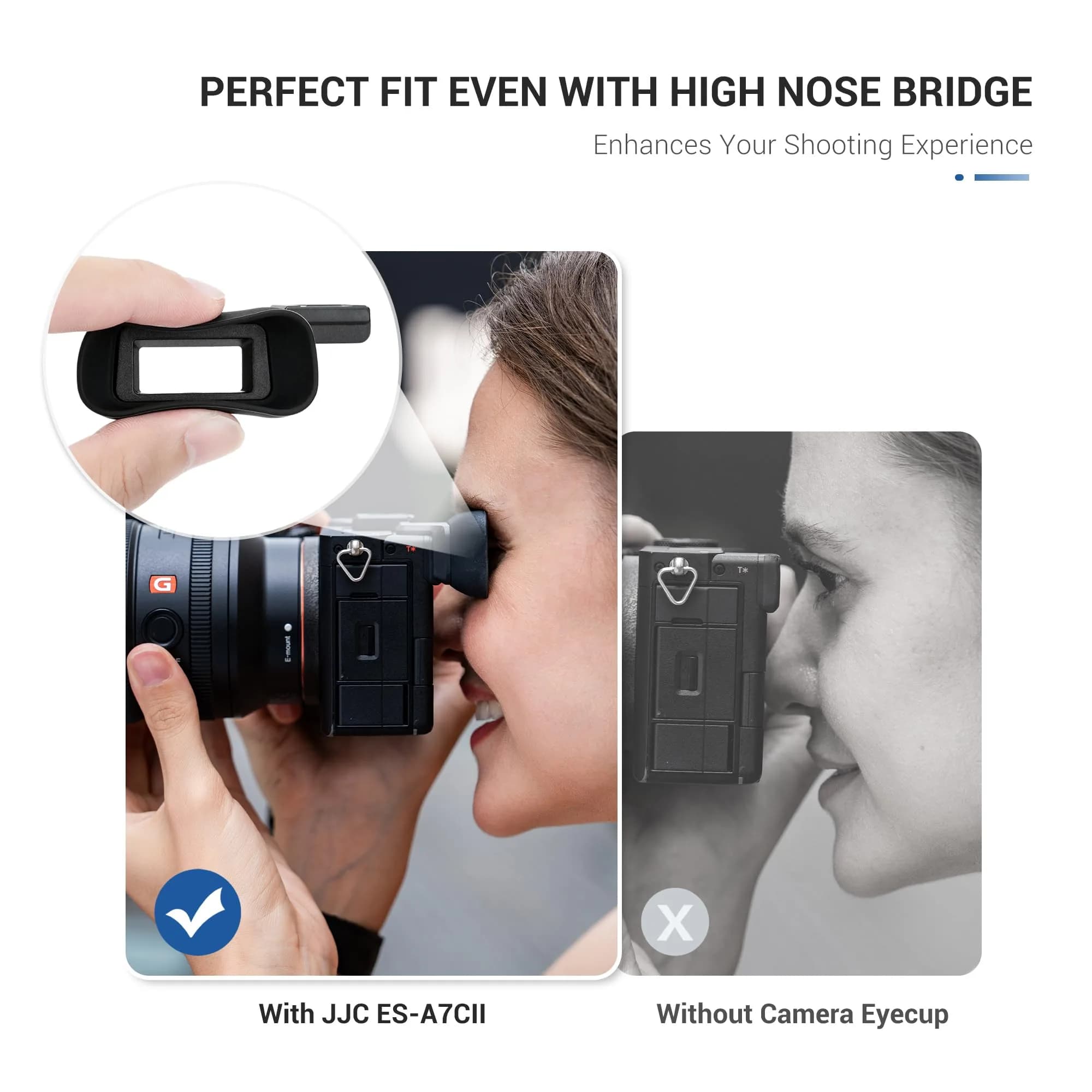 Kiorafoto Upgraded Eyecup for Sony A7C II A7CR 3.7cm (1.5in) | Built-in Cold Shoe Mount - view 5