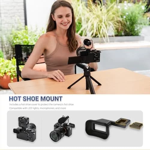 Kiorafoto Upgraded Eyecup for Sony A7C II A7CR 3.7cm (1.5in) | Built-in Cold Shoe Mount thumbnail 2