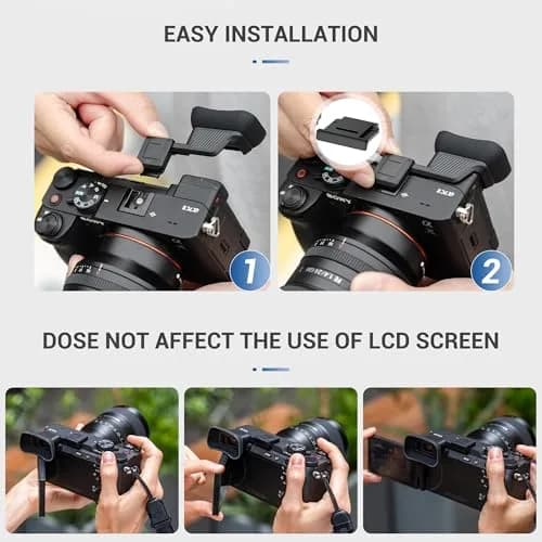Kiorafoto Upgraded Eyecup for Sony A7C II A7CR 3.7cm (1.5in) | Built-in Cold Shoe Mount thumbnail 3
