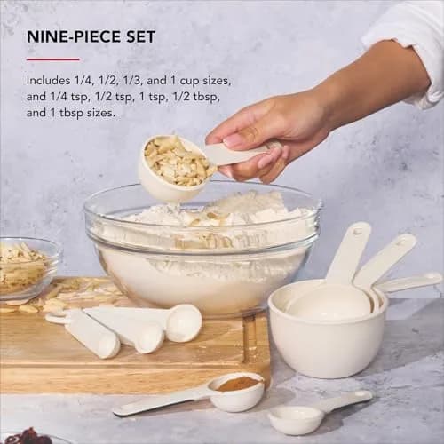 KitchenAid Measuring Cups and Spoon Set | 9-Piece Kitchen Utensil for Accurate Cooking & Baking (Porcelain, Plastic) thumbnail 3