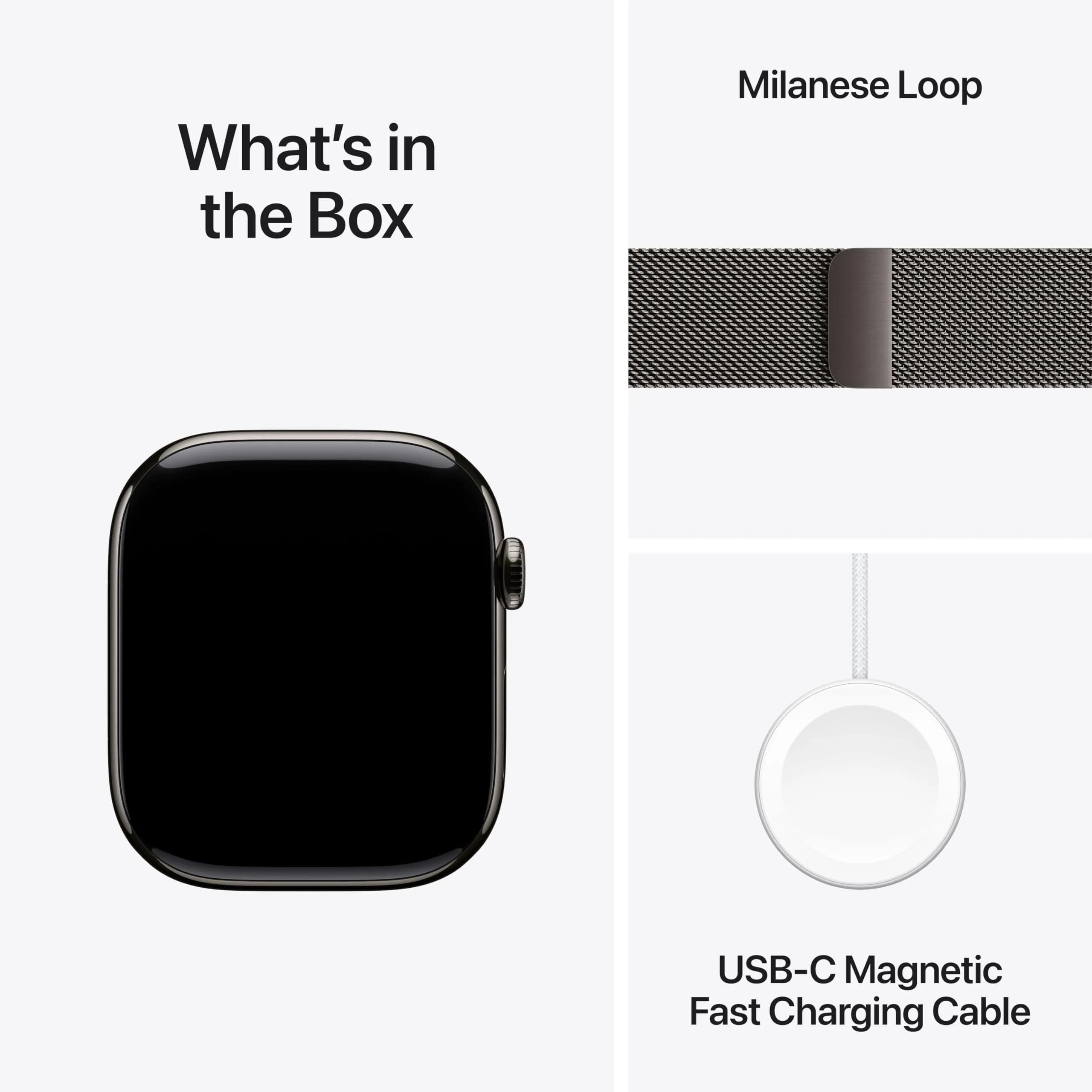 Apple Watch Series 11 GPS + Cellular 46mm Slate Titanium Case with Slate Milanese Loop M/L | Hypertension Notifications - view 6
