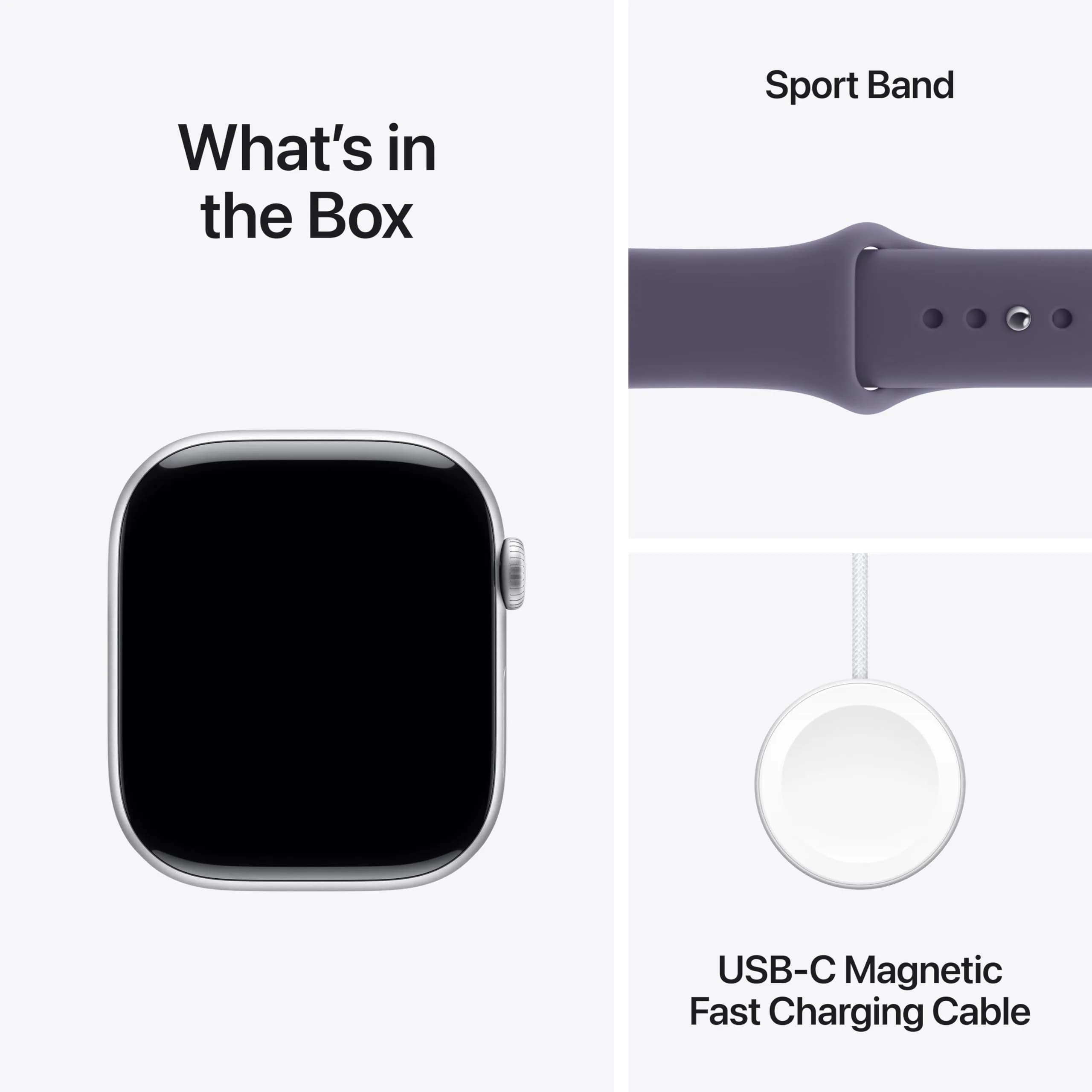 Apple Watch Series 11 GPS + Cellular 46mm Smartwatch | Silver Aluminium Case with Purple Fog Sport Band M/L - view 6