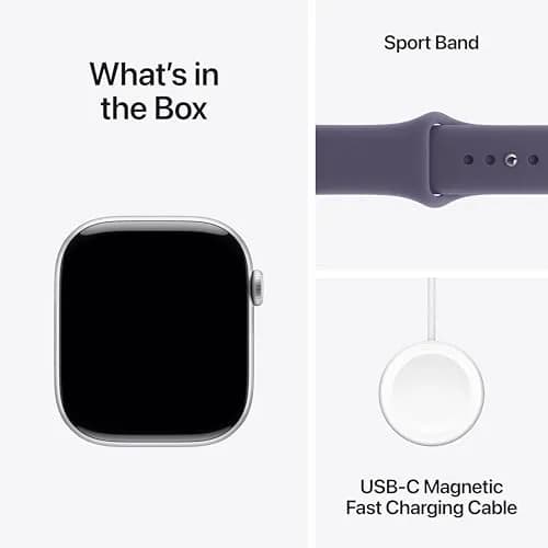 Apple Watch Series 11 GPS + Cellular 46mm Smartwatch | Silver Aluminium Case with Purple Fog Sport Band M/L thumbnail 6
