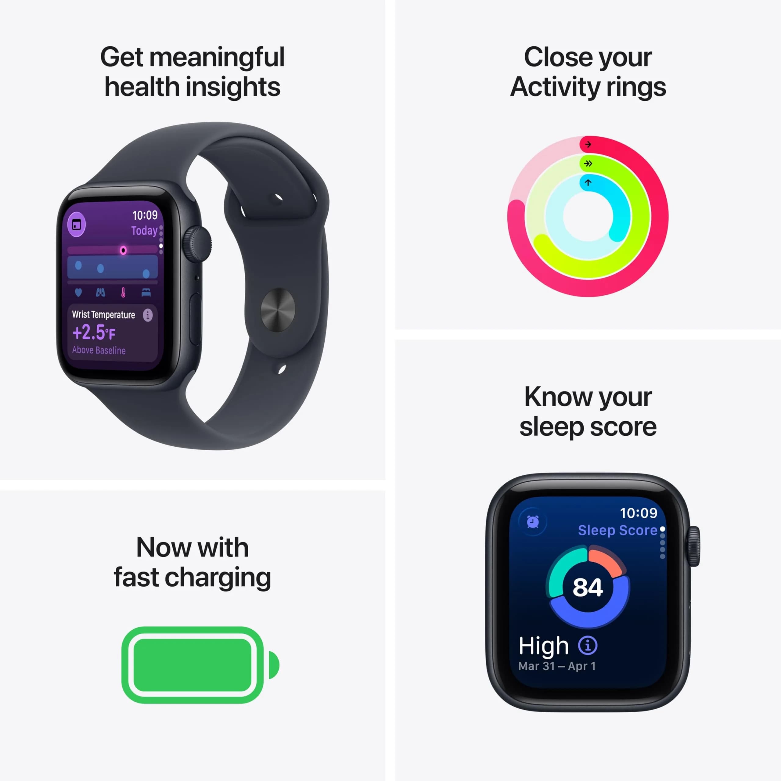 Apple Watch SE 3 GPS 40mm Smartwatch | Starlight Aluminium Case with Starlight Sport Band - view 2