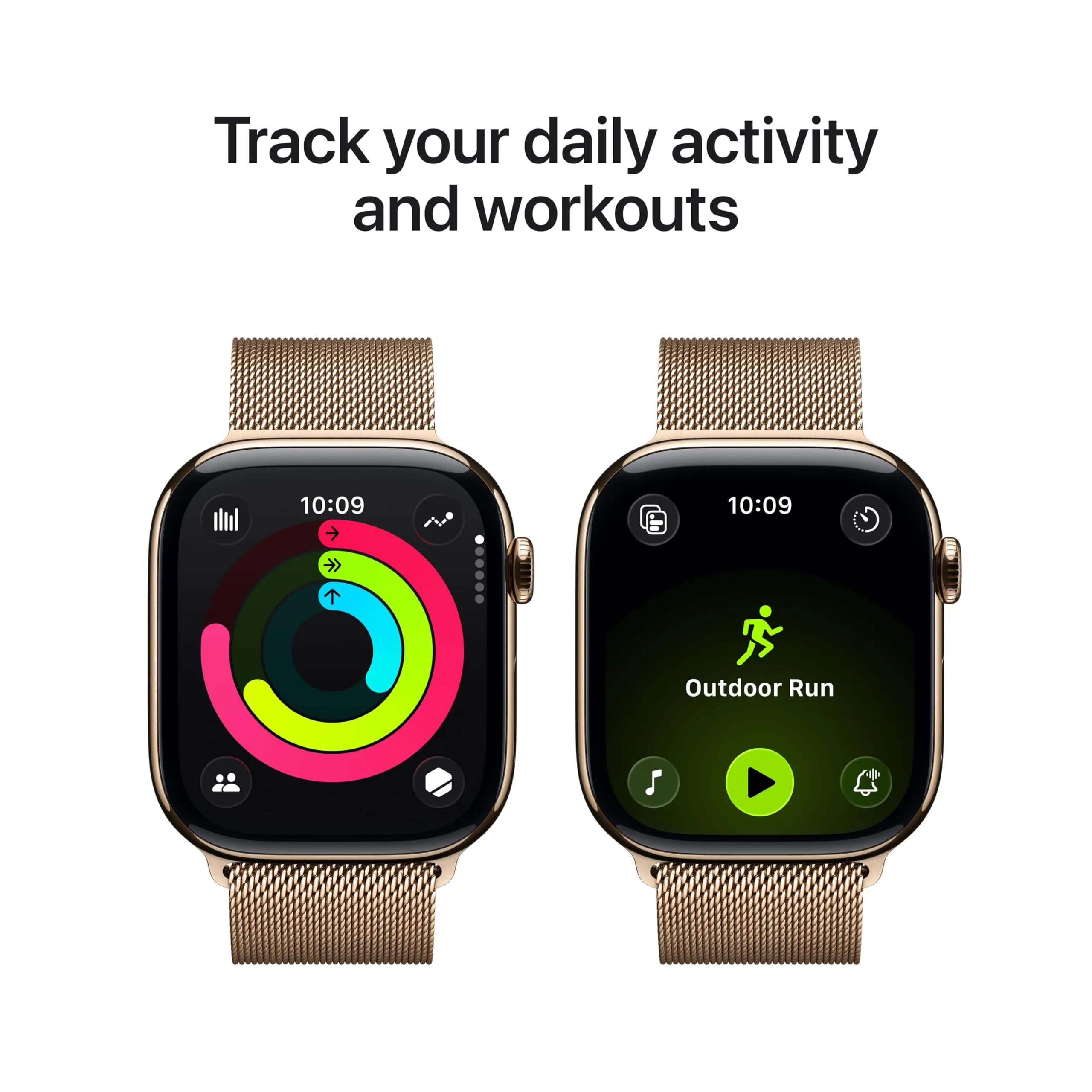 Apple Watch Series 11 GPS + Cellular 46mm Gold Titanium Smartwatch with Gold Milanese Loop | Health Monitoring & Fitness Tracking - view 3